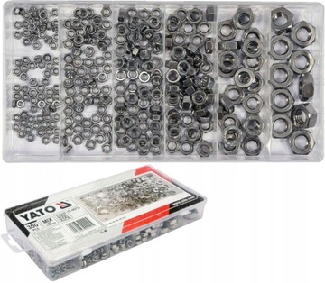 ГАЙКИ YATO МЕТРИЧЕСКИЕ НЕРЖАВЕЮЩИЕ 300 ШТ M3-M10