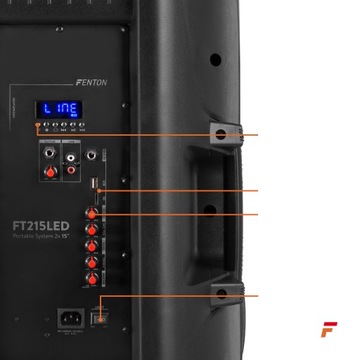 Большая мобильная светодиодная колонна, 2 микрофона для вечеринок по 15 дюймов, 1600 Вт, аккумулятор Fenton