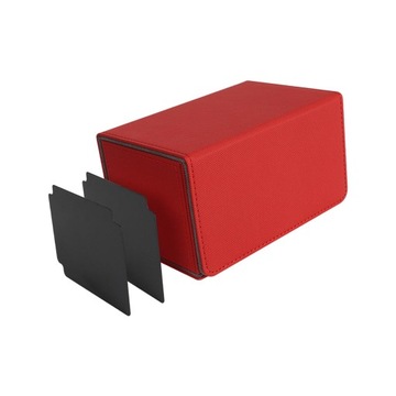 Pudełko na karty Card Deck Box Skóra PU na karty baseballowe Karty kolekcjonerskie Trading red