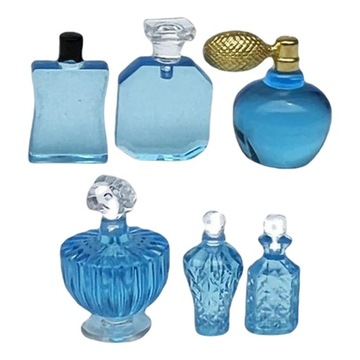 Miniatury perfum w skali 1/12 miniaturowy model mebli na 6 sztuk niebieski
