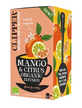 HERBATKA O SMAKU MANGO I OWOCÓW CYTRUSOWYCH BIO (20 x 1,8 g) 36 g CLIPPER