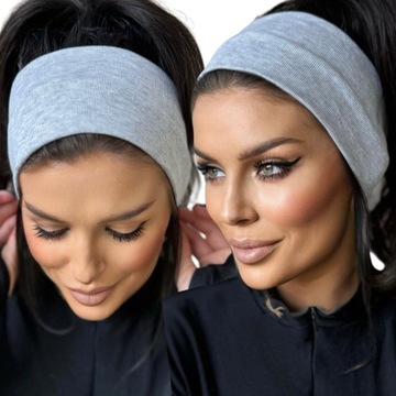 OPASKA DAMSKA NA GŁOWĘ USZY CIENKA LEKKA WYGODNA PROSTA SZEROKA BAWEŁNA KOL