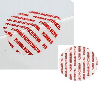 FI 28 NALEPKI stickery KLEJĄCE Z NADRUKIEM BEZPIECZEŃSTWA plomba kółka