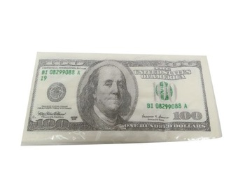 serwetki papierowe dolary euro - 10szt. 34x32