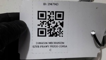 24466596 MECHANIZMUS OKNO PRAVÝ PŘEDNÍ CORSA C