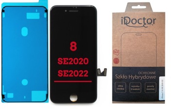 Wyświetlacz Ekran LCD iPhone 8 SE 2020 2022 Black + Szkło Hybrydowe