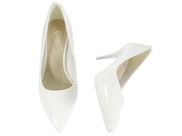 Buty ślubne białe szpilki elegancja 37