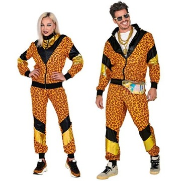 STRÓJ DRES POMARAŃCZOWA PANTERKA DISCO LATA 80 S