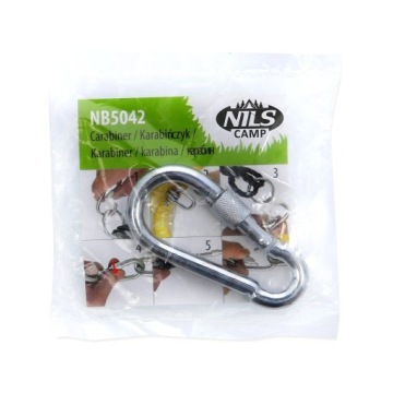 Комплект NILS: 2 стальных туристических карабина. Грузоподъемность 500 кг.