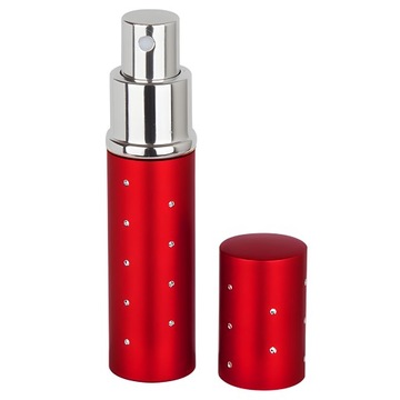 ATOMIZER DO PERFUM FIOLKA 10ml KRYSZTAŁKI CZERWONY BUTELKA NA PERFUMY