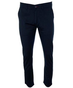 БРЮКИ ИЗ ХЛОПКА ТЕМНО-СИНИЕ, ОДНОРОДНЫЕ W38