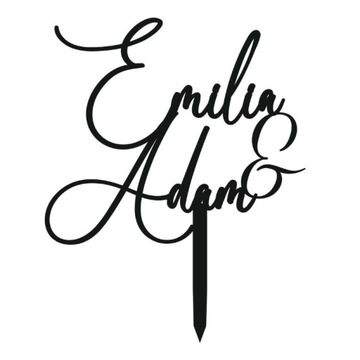 Topper Topmer для свадебного торта с парными парнями именами на всякий цвет свадьбы