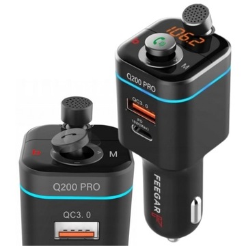 FM-передатчик Feegar Q200 PRO, комплект громкой связи