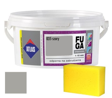 ATLAS FUGA EPOKSYDOWA 1-10MM SZARA 035 2KG +GĄBKA