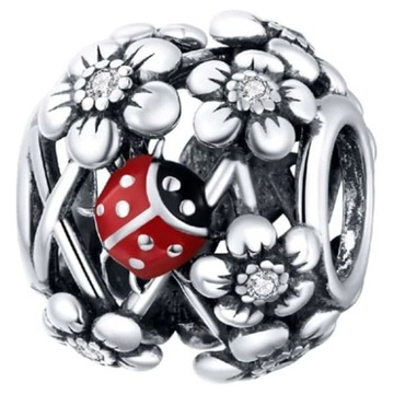 Charms Zawieszka Charms Ażurowy Kwiaty Biedronki Charmsy MODA TRUSKY