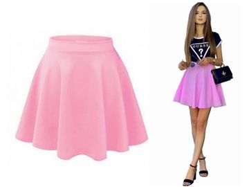 RÓZOWA SPÓDNICZKA rozkloszowana z KOŁA na ZAMEK różne KOLORY M (38)