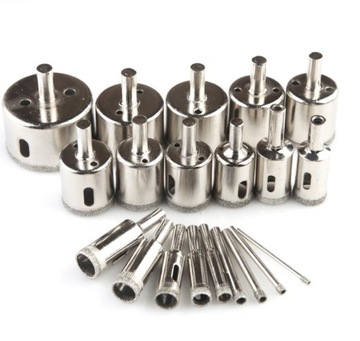 Алмазные коронки для стекла, керамогранита, набор для сверления отверстий