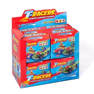 T-Racers Seria 6 Light Speed Car Racer Auto Kierowca 8 sztuk Box