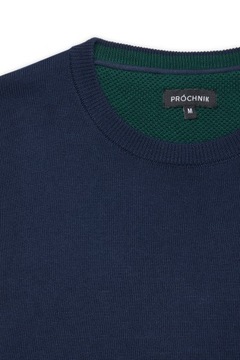 Sweter Męski Granatowy Bawełniany O-neck Próchnik PM5 3XL