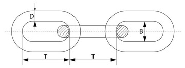 ТЕХНИЧЕСКАЯ ЦЕПЬ ИЗ ОЦИНКОВАННОГО МЕТАЛЛА D1 ДЛЯ КАЧЕЛЕЙ, диаметр 4мм