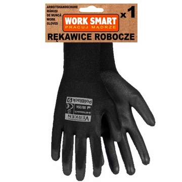 Rękawiczki robocze PoliBlack - manualne warsztatowe VERKEN - rozmiar 9
