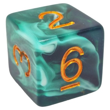 Kość D6 do gry Morska Woda Fala Woda Morze D&D Handmade Baldur's Gate MTG