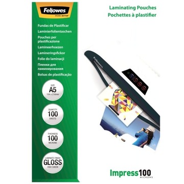Folia do laminowania laminacji A5 100mic Fellowes