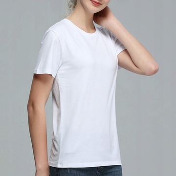 Koszula damska bez wzoru bezbarwny luźna koszulka sportowa Białe czarne