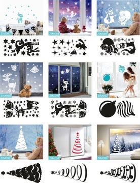 РОЖДЕСТВЕНСКИЕ НАКЛЕЙКИ НА ОКНА РОЖДЕСТВЕНСКИЕ УКРАШЕНИЯ НАРУЖНЫЕ ВИТРИНЫ МАГАЗИНА