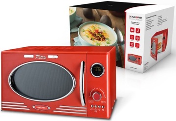 МИКРОВОЛНОВАЯ ПЕЧЬ ГРИЛЬ РЕТРО МИКРОВОЛНОВАЯ ПЕЧЬ 1000 Вт 23 Л КРАСНАЯ МИКРОВОЛНОВАЯ ПЕЧЬ