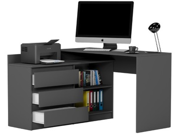 Комплект письменный стол и комод угловой 120х50 антрацит Н-15