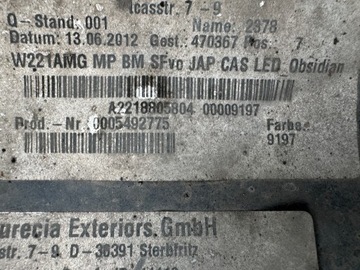 MERCEDES S TŘÍDA 221 FACELIFT NÁRAZNÍK PŘEDNÍ 63 AMG 6.3