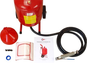 СИФОННАЯ ПЕСОЧНАЯ МАШИНА 19Л МОБИЛЬНАЯ НА КОЛЕСАХ + МАСКА + 16 НАСАДОК - САМАЯ МОЩНАЯ