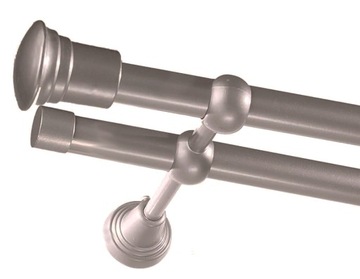 KARNISZ METAL PODWÓJNE 19 / 240 cm bez zapinek