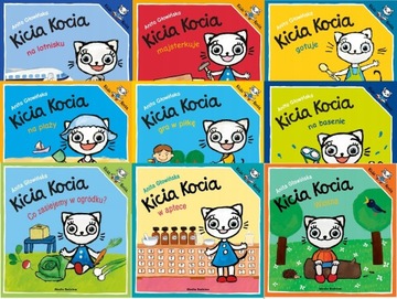 KICIA KOCIA ZESTAW 9 KOLOROWYCH KSIĄŻECZEK 9PAK