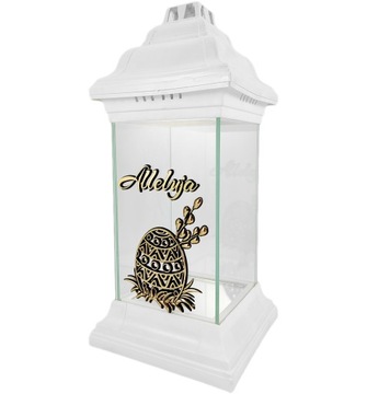 Znicz na Wielkanoc znicz wielkanocny biały lampion pisanka kapliczka