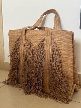 СОЛОМНАЯ СУМКА SHOPPER BEACH, БЕЖЕВАЯ