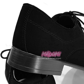 Buty wizytowe dla chłopca obuwie chłopięce czarne nubuk komunijne OM14-32