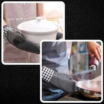 Термостойкие силиконовые кухонные перчатки, комплект из 2 защитных перчаток.