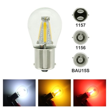 СВЕТОДИОД 4 COB НИТИ PY21W BAU15S БЕЛЫЙ 12В 24В