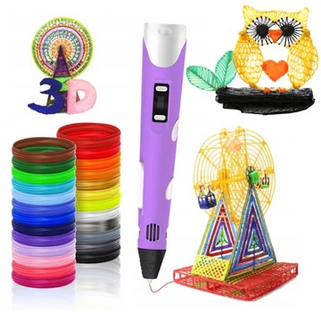 3D-ПРИНТЕР С ШАРИКОВОЙ РУЧКОЙ + ШАБЛОНЫ + 500 М стержней