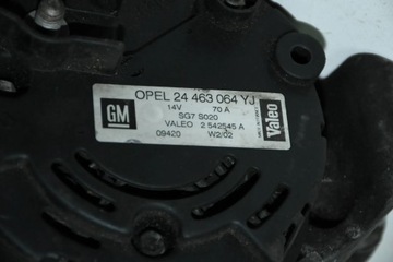 ALTERNÁTOR 24463064YJ OPEL ZAFIRA A ASTRA G 2.0 DTI VALEO 70A SG7 S020