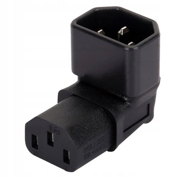 IEC320 C14 do C13 Adapter gniazda kątowego do