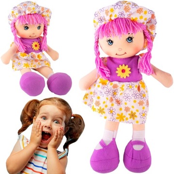 DUŻA LALKA PRZYTULANKA SZMACIANA PLUSZOWA 42 CM MIĘCIUTKA SZMACIANKA PIPPI