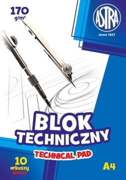 BLOK TECHNICZY A4 A'10 170G ASTRA