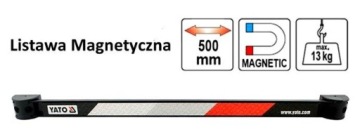 МАГНИТНАЯ ПОЛОСКА YATO ДЛЯ КРЕПЛЕНИЯ 500ММ 13КГ