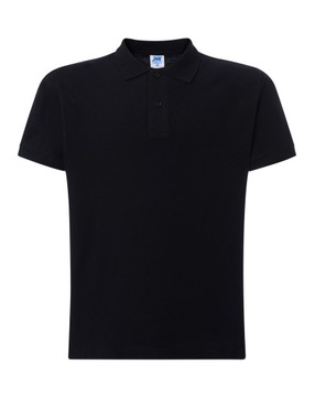 KOSZULKA POLO męska pique BEZ NADRUKU CZARNA JHK 210g 4XL