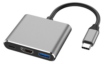 PRZEJŚCIÓWKA ADAPTER 3W1 HUB USB-C HDMI 4K MACBOOK