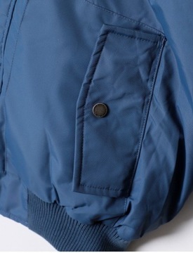 Cross Jeans kurtka zimowa męska bomberka niebieska z kapturem XXL