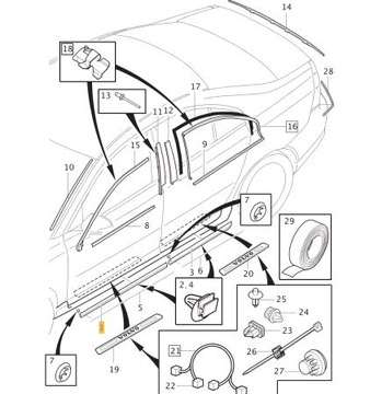 VOLVO S80 LIFT -16 LISTWA DRZWI LP 39869436 OE